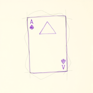 Purple Outline Card Tattoo