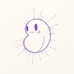 Purple Outline Cartoon Tattoo