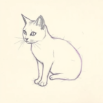 Purple Outline Cat Tattoo