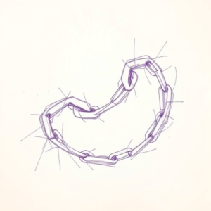 Purple Outline Chain Tattoo