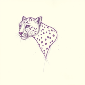 Purple Outline Cheetah Tattoo
