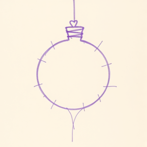 Purple Outline Christmas Tattoo