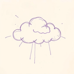 Purple Outline Cloud Tattoo