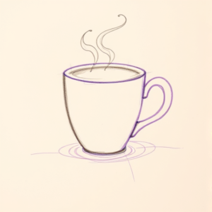 Purple Outline Coffee Tattoo