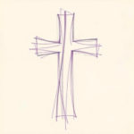 Purple Outline Cross Tattoo
