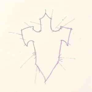Purple Outline Crusader Tattoo
