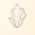 Purple Outline Crystal Tattoo