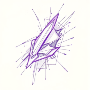 Purple Outline Cyber Tattoo
