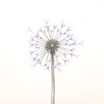 Purple Outline Dandelion Tattoo