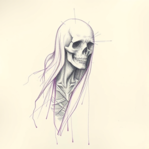 Purple Outline Death Tattoo