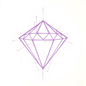Purple Outline Diamond Tattoo