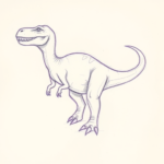 Purple Outline Dinosaur Tattoo