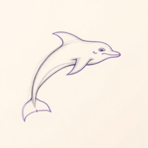 Purple Outline Dolphin Tattoo