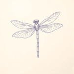 Purple Outline Dragonfly Tattoo