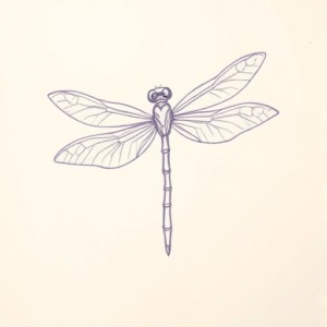 Purple Outline Dragonfly Tattoo