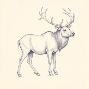 Purple Outline Elk Tattoo