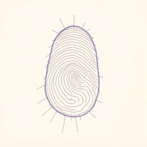 Purple Outline Fingerprint Tattoo