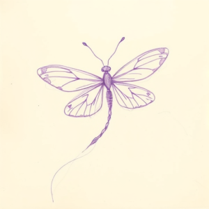 Purple Outline Firefly Tattoo