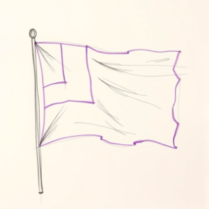 Purple Outline Flag Tattoo