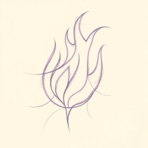Purple Outline Flame Tattoo