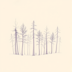 Purple Outline Forest Tattoo