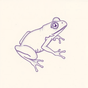 Purple Outline Frog Tattoo