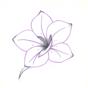 Purple Outline Gardenia Tattoo