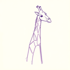 Purple Outline Giraffe Tattoo