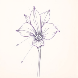 Purple Outline Gladiolus Tattoo