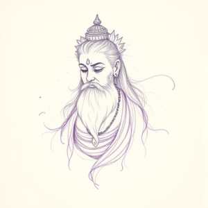 Purple Outline God Tattoo