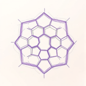 Purple Outline Honeycomb Tattoo