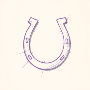 Purple Outline Horseshoe Tattoo