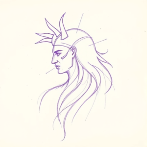 Purple Outline Horus Tattoo