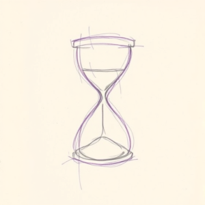 Purple Outline Hourglass Tattoo