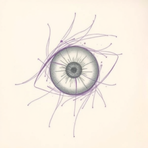 Purple Outline Iris Tattoo