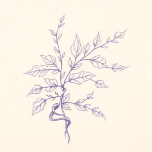 Purple Outline Ivy Tattoo