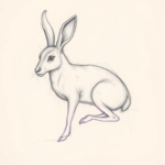 Purple Outline Jackalope Tattoo