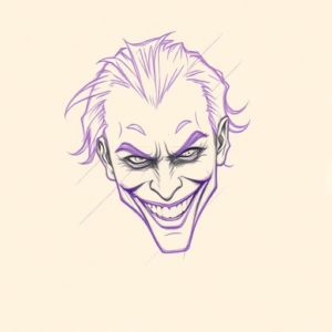 Purple Outline Joker Tattoo