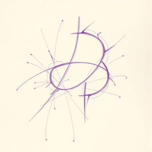 Purple Outline Kintsugi Tattoo