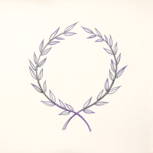 Purple Outline Laurel Tattoo