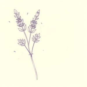 Purple Outline Lavender Tattoo