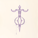 Purple Outline Libra Tattoo