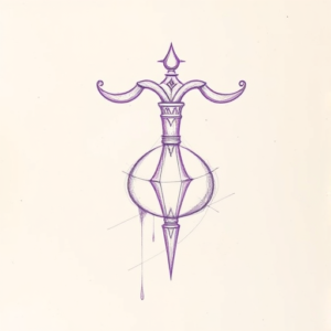 Purple Outline Libra Tattoo