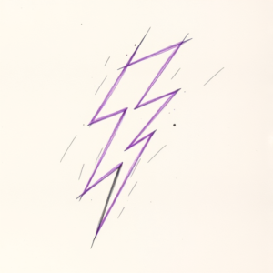 Purple Outline Lightning Tattoo
