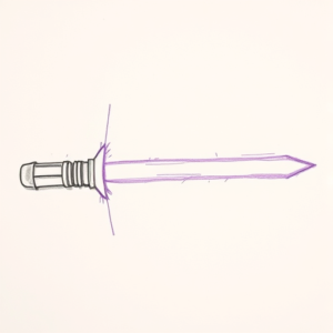 Purple Outline Lightsaber Tattoo