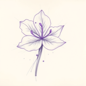 Purple Outline Lilac Tattoo