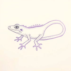Purple Outline Lizard Tattoo