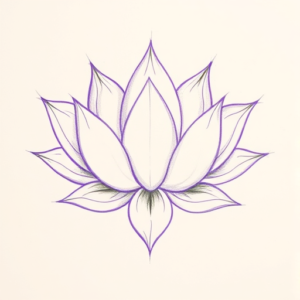 Purple Outline Lotus Tattoo