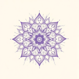 Purple Outline Mandala Tattoo