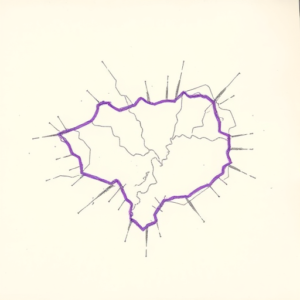 Purple Outline Map Tattoo